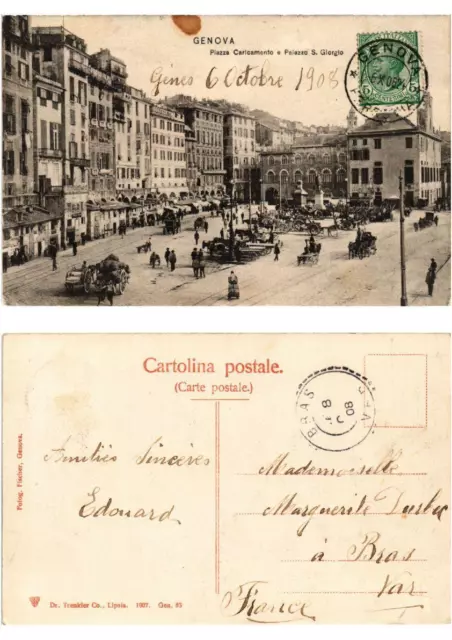 CPA AK GENOVA Piazza Caricamento e Palazzo S. Giorgio ITALY (532933)