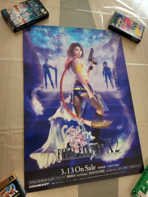 Final Fantasy X-2 Squaresoft Sony Playstation 2 B2 Size Official Poster!