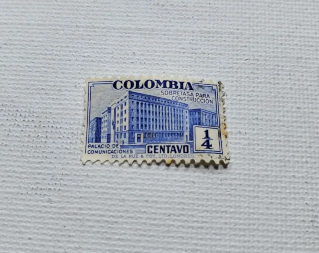 Colombia Sobretasa Para Construccion 1/4 centavo Postage Stamp  04/116