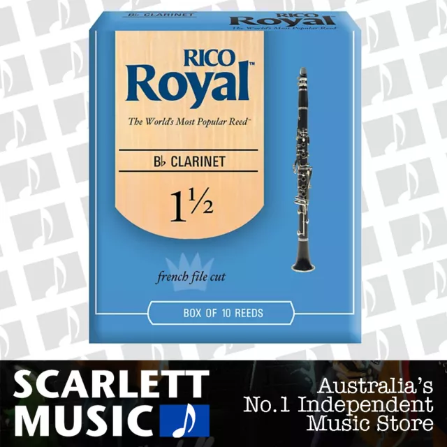 Rico Royal Bb Clarinet Reed 10 Pack Reeds Size 1.5 ( 1 1/2 One Half ) 10PK