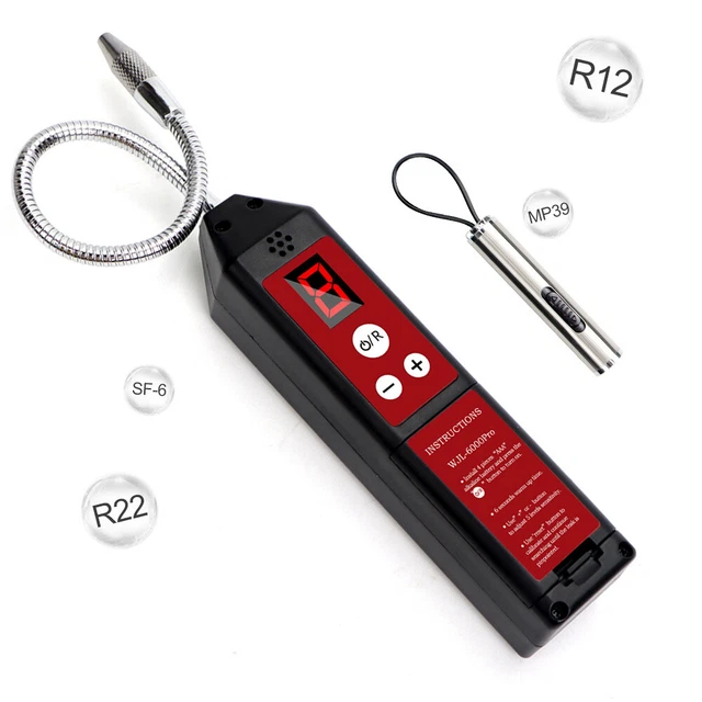 Rilevatore Di Perdite Gas Refrigerante WJL-6000PRO Con Luce LED, Portatile Per Auto HVAC E Freon, Sensibilità 0.14 Oz/anno, Display LCD E Allarmi