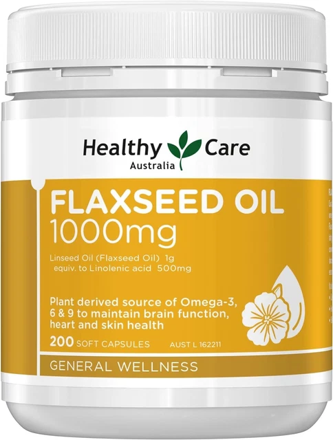 Healthy Care Super Flaxseed Oil 1000mg 200 Capsules-Free shipping-AU