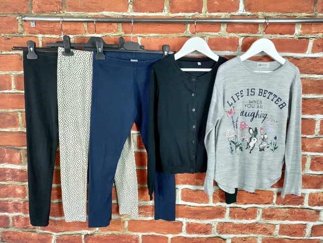 Girls Bundle Age 8-10 Years Next H&M M&S Plain Leggings T-Shirt Cardigan 140Cm