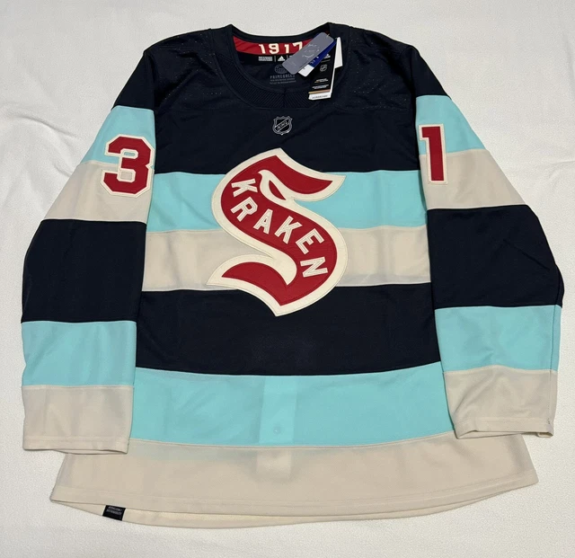 SEATTLE KRAKEN AUTHENTIC Winter Classic 2024 Philipp Grubauer 31 Size