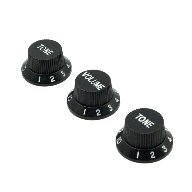 3pcs plastique acrylique guitare basse volume bouton potentiomètre capuchon