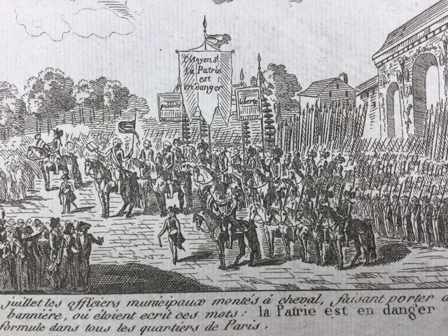 GRAVURE RÉVOLUTION FRANÇAISE La Patrie en Danger Juillet 1792 Paris