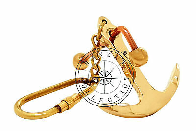 Brass Folding Anchor Keychain Lot of 10 Pieces Marine Ship's Nautical Key ring