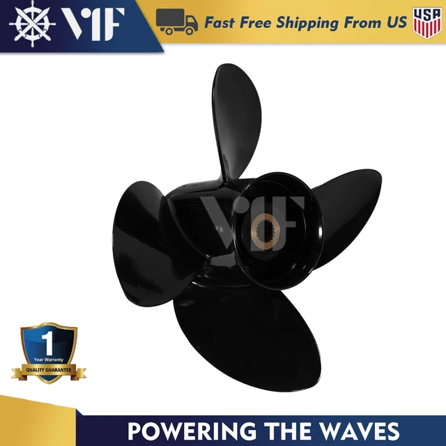 Qiclear 14.5 X 19 Aluminum Boat Propeller - Fits Mercruiser Alpha One & Mercury Outboard 135-300HP (15 Spline, RH)