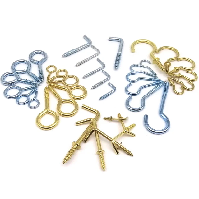 25pcs Picture Plant Lamp Light Curtain Wire Eye Bolt Screw in Hanger C Cup Hook
