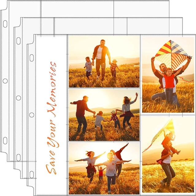 Fundas de fotos para álbum de 3 anillos 12X12, paquete de 30 páginas de recarga de álbum de fotos