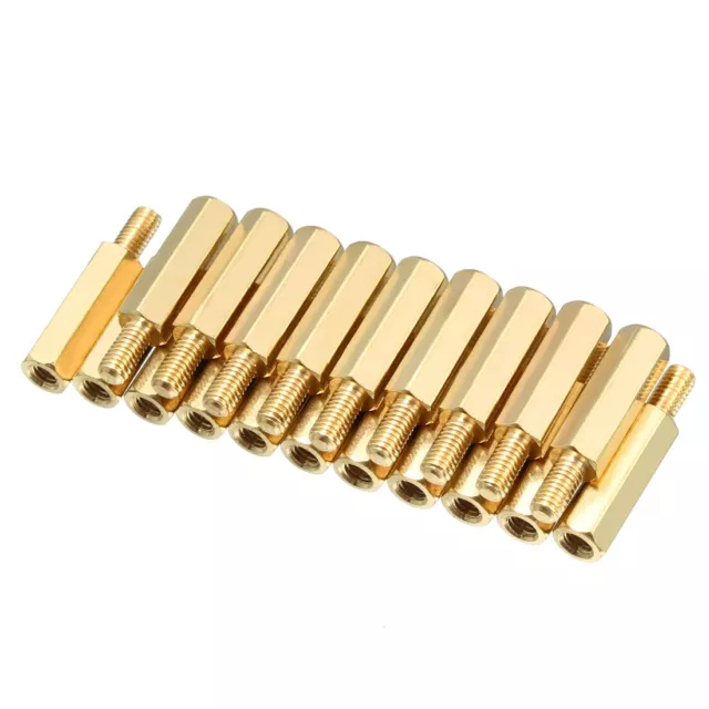 20pcs M3 15+6mm Female Male Thread Brass Hex Standoff Spacer Screws PCB Pillar