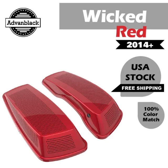 ADVANBLACK WICKED RED Dual 6x9 Saddlebag Speaker Lids Fits Harley ...