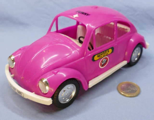 Voiture Miniature Volkswagen Coccinelle - Style Cartoon Graffiti Choro-Q - Métal Rose - Marque PRC - Neuf