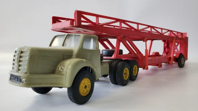 Berliet Tracteur Tbo 15 Vert Et Remorque Porte Voiture Rouge Norev N2