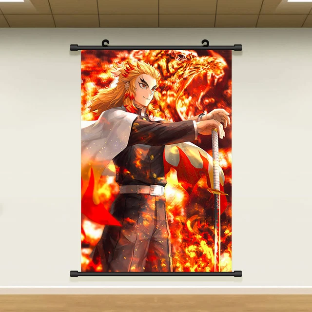 Anime Demon Slayer: Kimetsu no Yaiba Rengoku Kyoujurou HD Wall Scroll Poster Y8