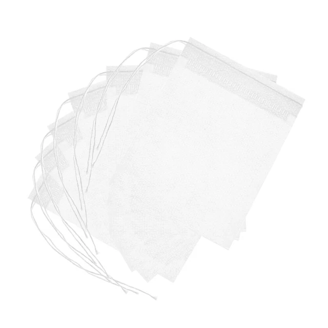 200 Pcs Sachets De Thé En Tissu Non Tissé Sacs Filtrants Réutilisables Cordon