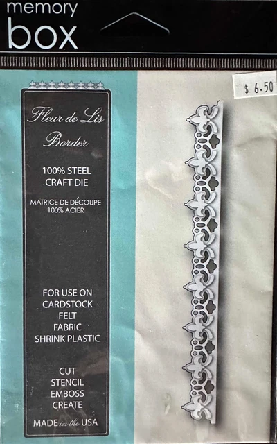 New Memory Box Craft Die Fleur De Lis Border Item # 98577 made in USA with steel