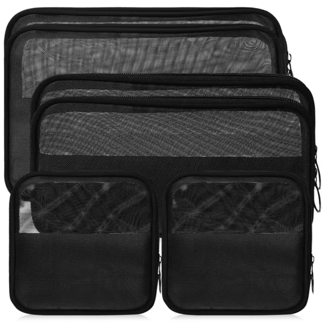 12 Pcs Trousse De Toilette En Filet Sacs Papeterie Cosmétiques Clairs 3