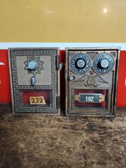 Vintage Eagle Post Office Box Doors lot Of 2