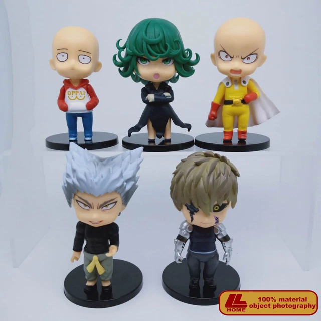 Anime One Punch Man Saitama Genos Garou 5pcs cute PVC Action Figure Statue Gift