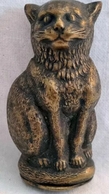 Antike Bronze Figur, Nadel - Dose / Nadelbox in Katzenform um 1850 - 1900