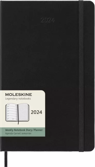 Moleskine Weekly Agenda With Space For Notes 12 Months 2024, Agenda 2024, Size L