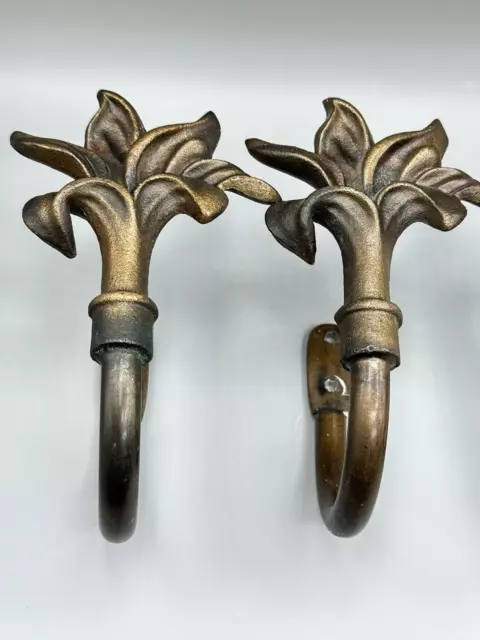 4 Umbra Orchid Drapery Curtain Holder Tie Back Aged Brass Hook