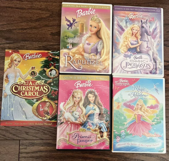 BARBIE DVD MOVIE Lot Christmas Carol * Rapunzel * Magic Of Pegasus
