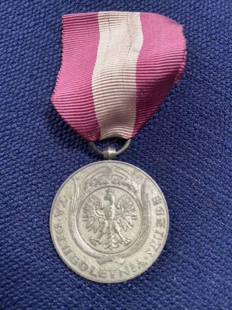 WWI Poland Medal for Long Service - XX 20 Years - 1938 - Original - RARE