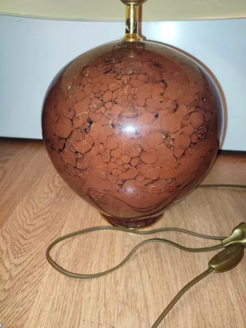 Imposante Lampe de salon " Boule " Design Années 70 Imitation marbre 2