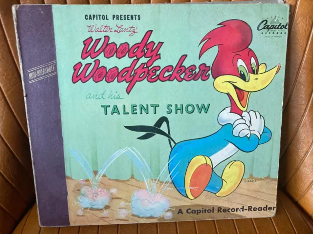 Woody Woodpecker & His Talent Show Capitol Record Reader 78 Album Walter Lantz