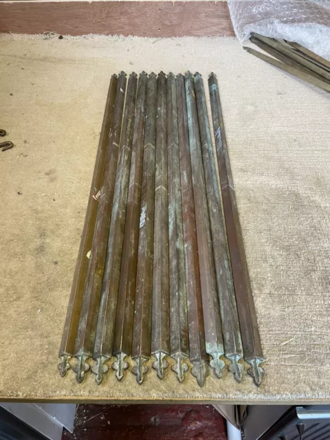 11 Antique Solid  Brass Stair Rods
