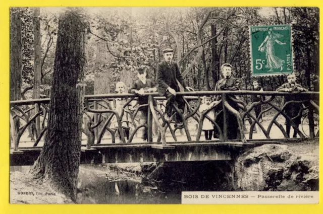 cpa RARE FRANCE Postcard PARIS Bois de VINCENNES River Gateway Animated