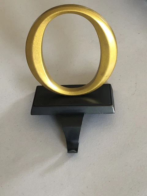 Pottery Barn Letter “O” Stocking Holder Gold Gild Finish