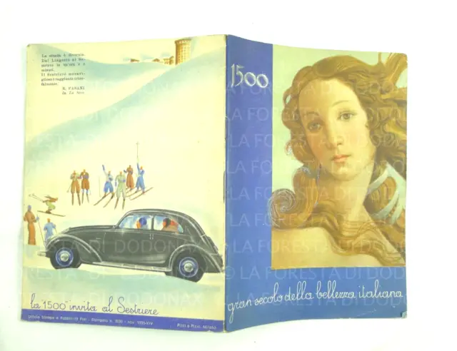 PUBBLICITà VECCHIA AUTO D'EPOCA AUTOMOBILISMO VINTAGE FIAT 1500 1935 GRAFICA