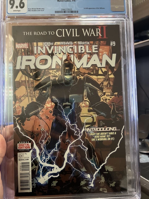 INVINCIBLE IRON MAN #9 1st print 2016 CGC 9.6 1st full Riri Williams