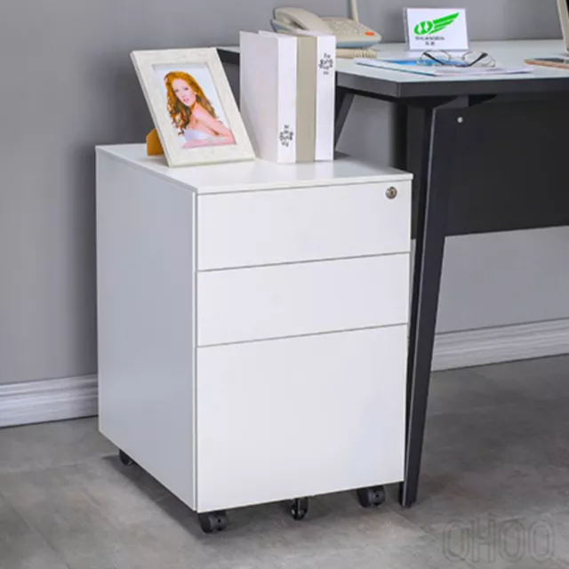 Mobile Filing Cabinet Drawer Lockable Pedestal File Storgae Cupboard Home Office