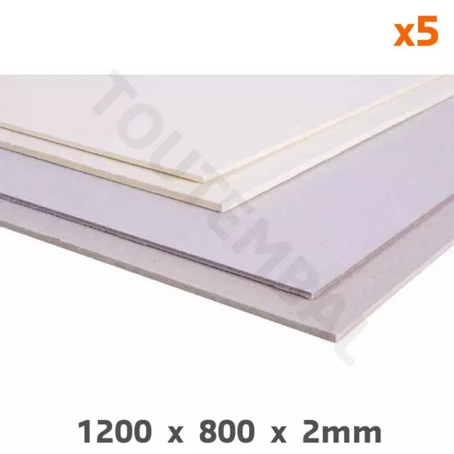 Carton compact gris / gris 2 mm 1200 x 800 mm (1230 g/m²) (par 5)