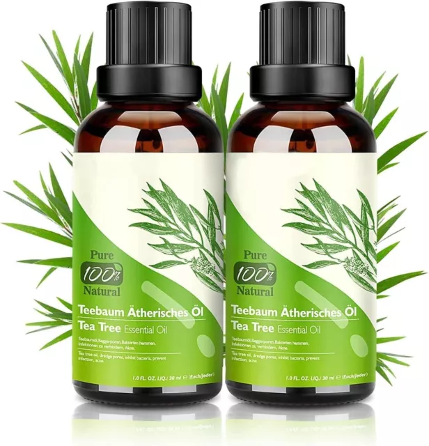 Tea Tree Oil Puro 100% Olio Essenziale Tea Tree 2 PACK - Olio Di Acne Naturale a