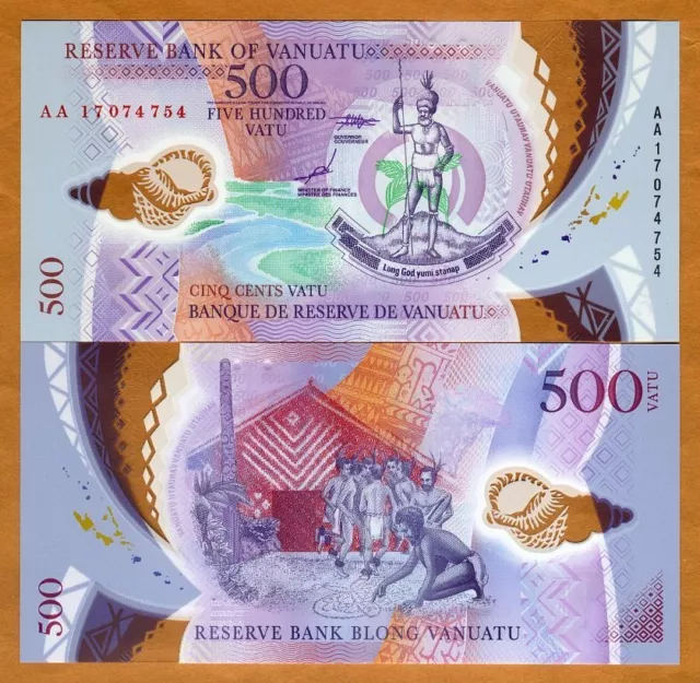 Vanuatu, 500 vatu, 2017, P-18, AA-Prefix, POLYMER, UNC