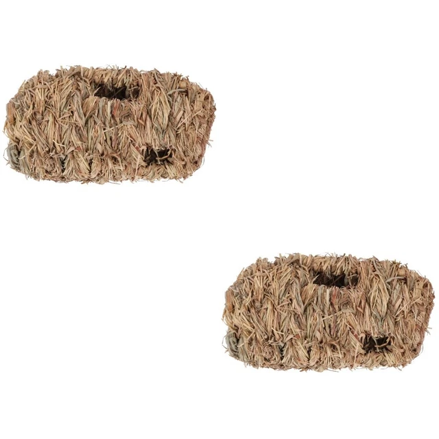 2 Pieces Pet Bed Small Animal Habitat House Hamster Hideaway Weave