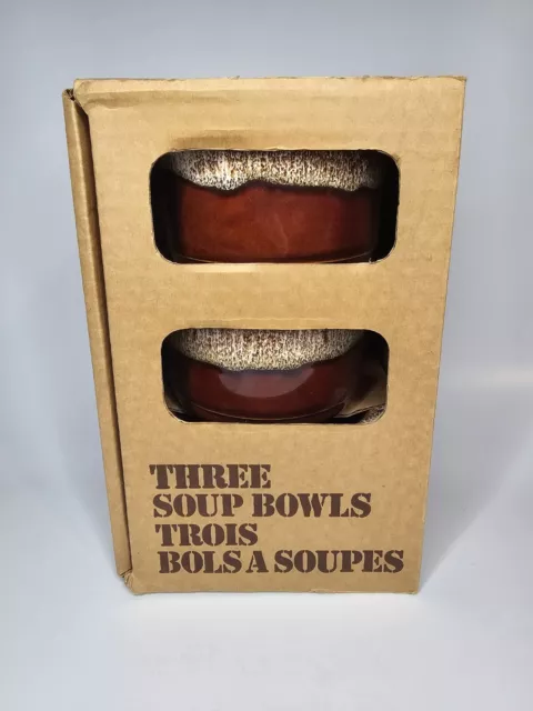 Kiln Craft Set Of Three Soup Bowls Brown Bacchus Vintage/Retro Style Soup Bowl