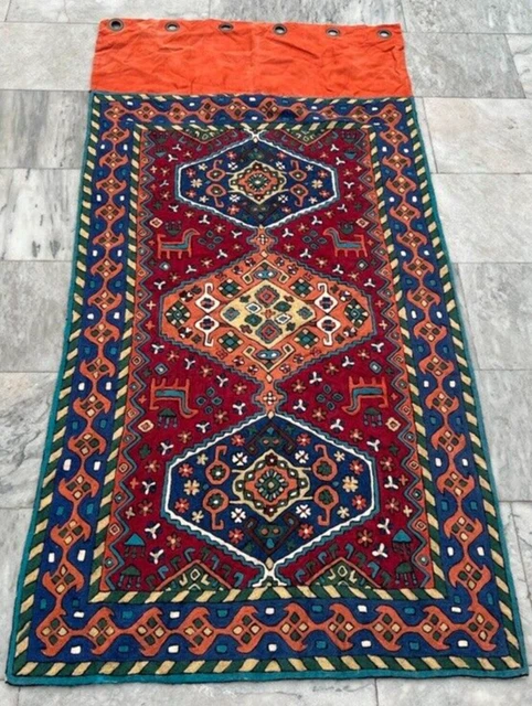 Vintage Aubusson French Style Handmade Boho Aubusson Rug Needle Point Rug 3x5 ft