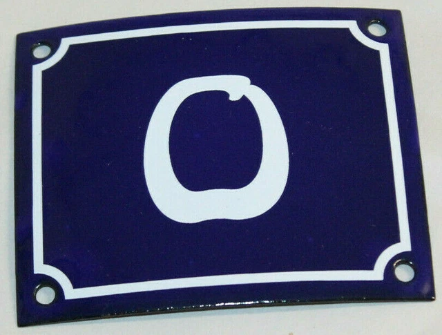 Vintage Style Blue Enamel Porcelain French House Number Door Steel Metal Sign 0