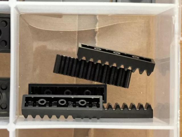 LEGO Parts - Black Technic, Gear Rack 1 x 4 - No 3743 - QTY 5