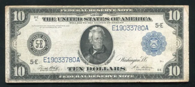 Fr. 923 1914 $10 Ten Dollars Frn Federal Reserve Note Richmond, Va Very Fine