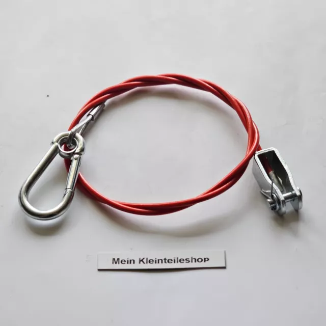 Abreißseil Stahlseil Fangseil 1m mit Karabiner & Gabelkopf Anhänger