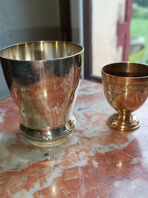 Lot De Coquetiers Et Rond De Serviette Argentés – Métal Poinçonné – Vintage Années 1920-40