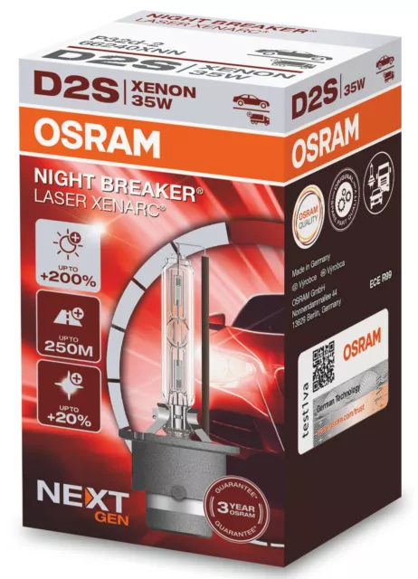 1 Pièces Osram Nuit Breaker Brun Laser +200% Ampoules de Lampes Phares Xénon D2s