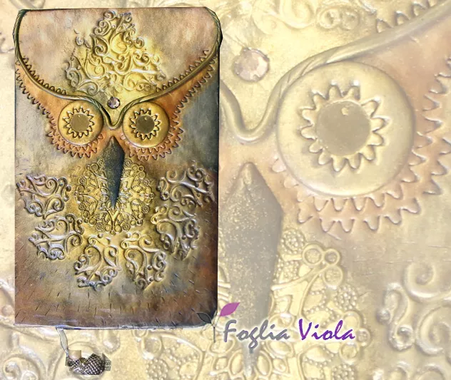 Diario Gufo con cristallo journal owl handmade civetta boho barocco IDEA REGALO